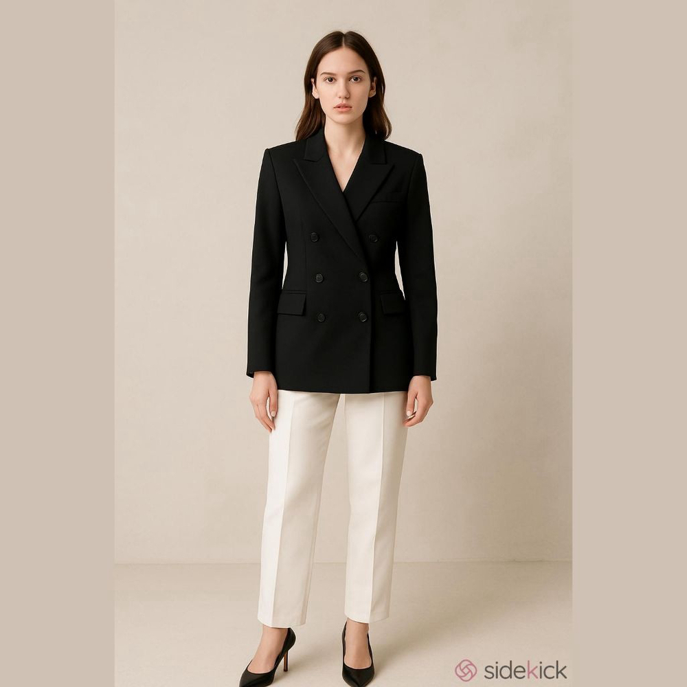 Women's ELAGIA NWT Black Double Breasted Blazer XS